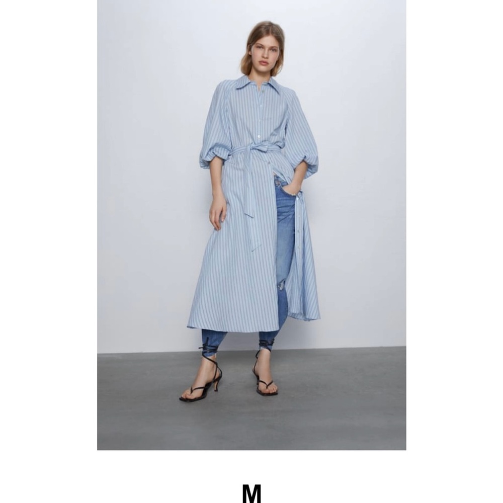Striped Blue Zara Shirt Dress